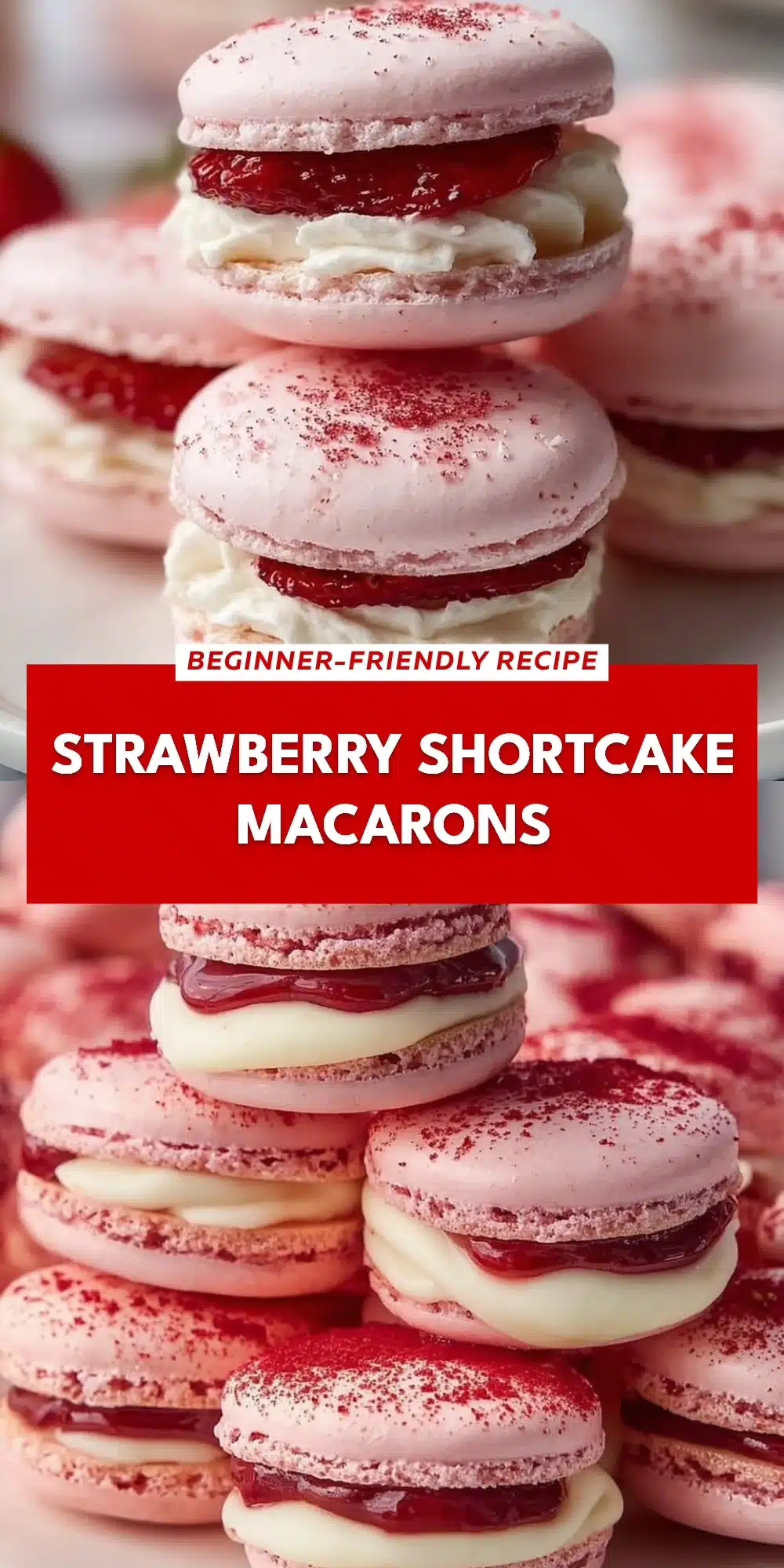 Strawberry Shortcake Macarons