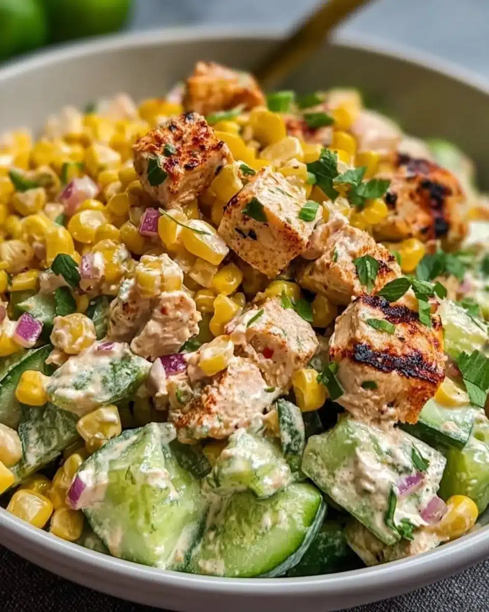 Street Corn Creamy Cucumber Chicken Salad: An Amazing Ultimate Recipe