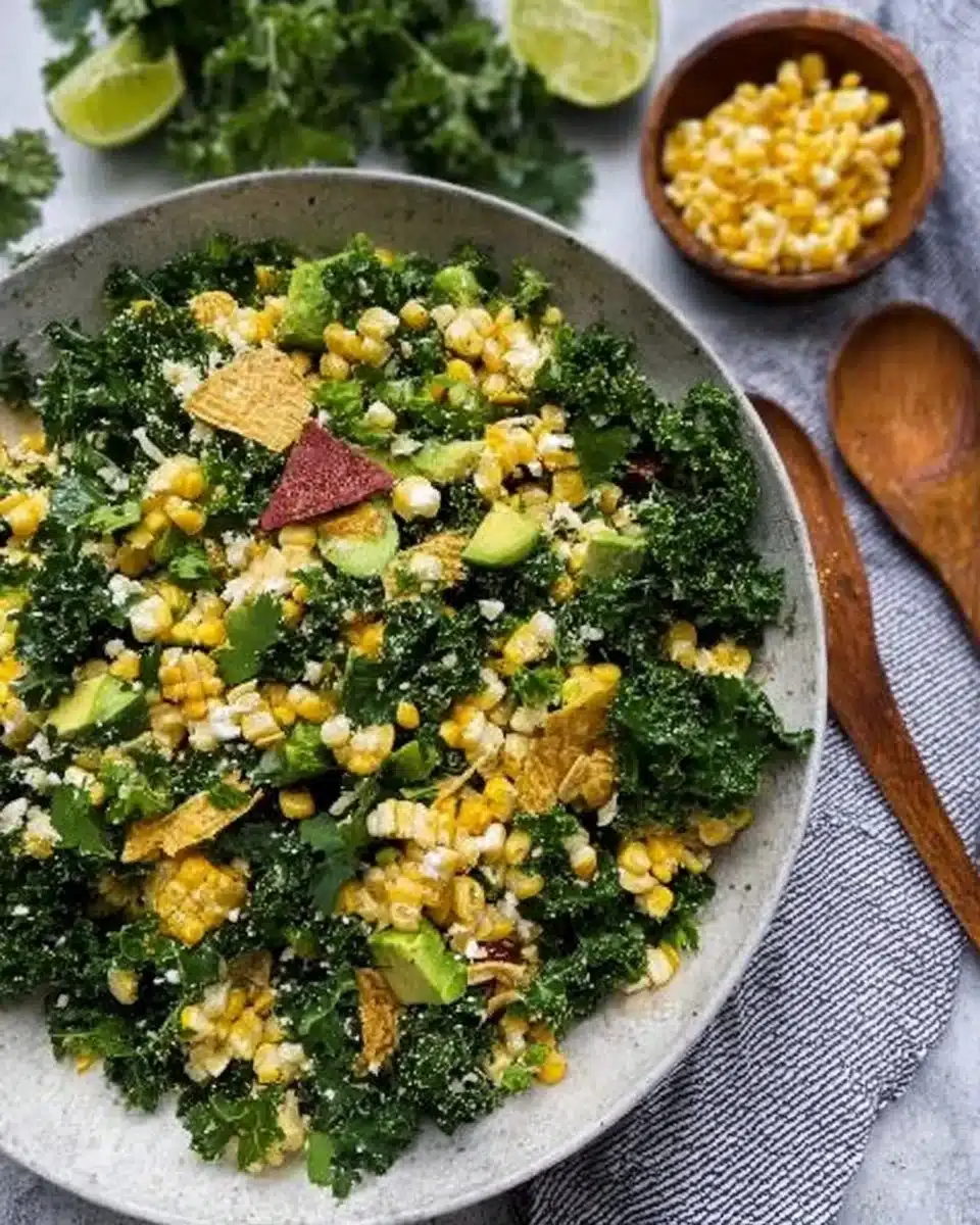 Quick Street Corn Kale Salad