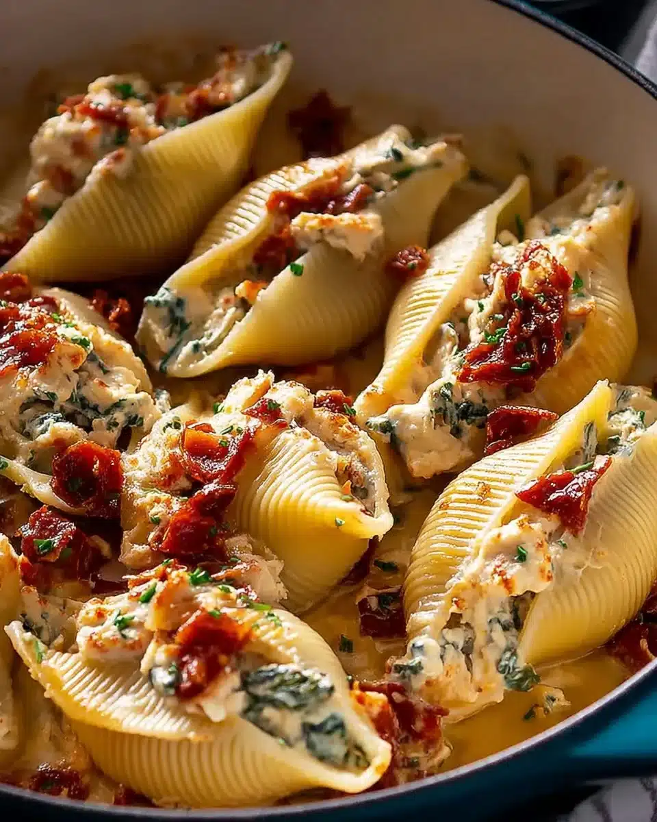 Delicious Creamy Sun-Dried Tomato Ricotta Stuffed Shells
