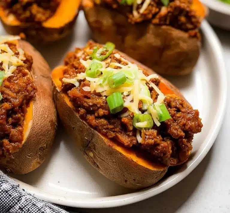 Healthy Sweet Potato Sloppy Joes served on a plate