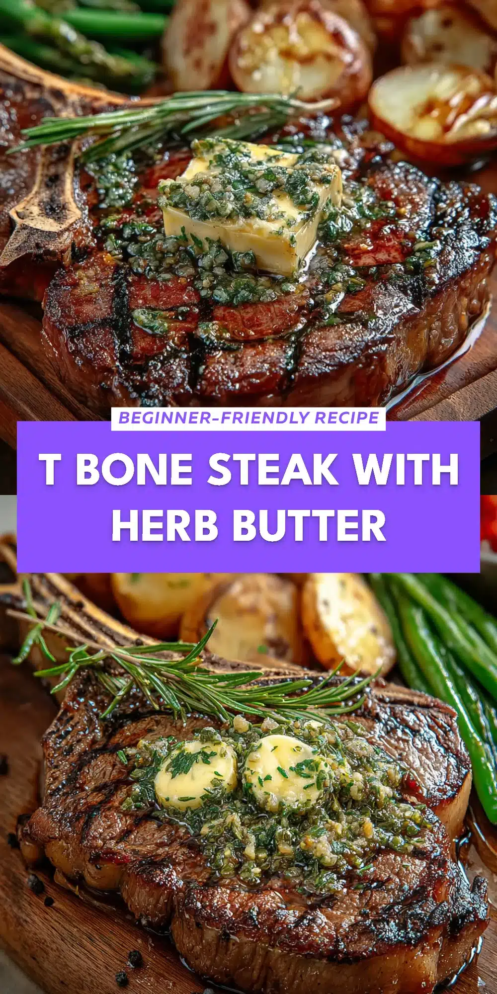 T Bone Steak with Herb Butter