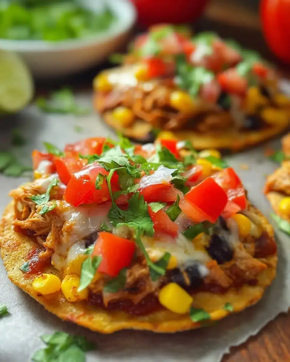 Delicious homemade toastadas topped with fresh ingredients