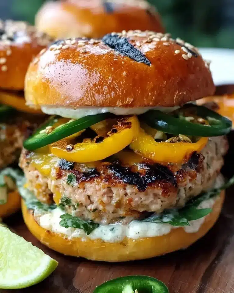 Juicy Turkey Jalapeño Cheeseburgers with fresh toppings and melted cheese