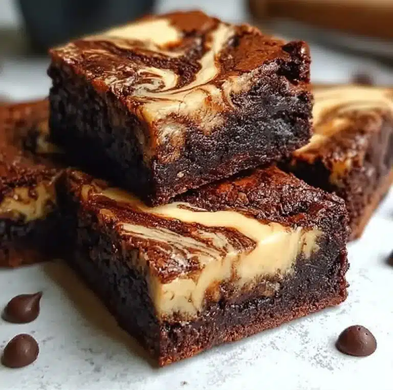 Delicious Vietnamese coffee brownies topped with a sprinkle of cocoa powder