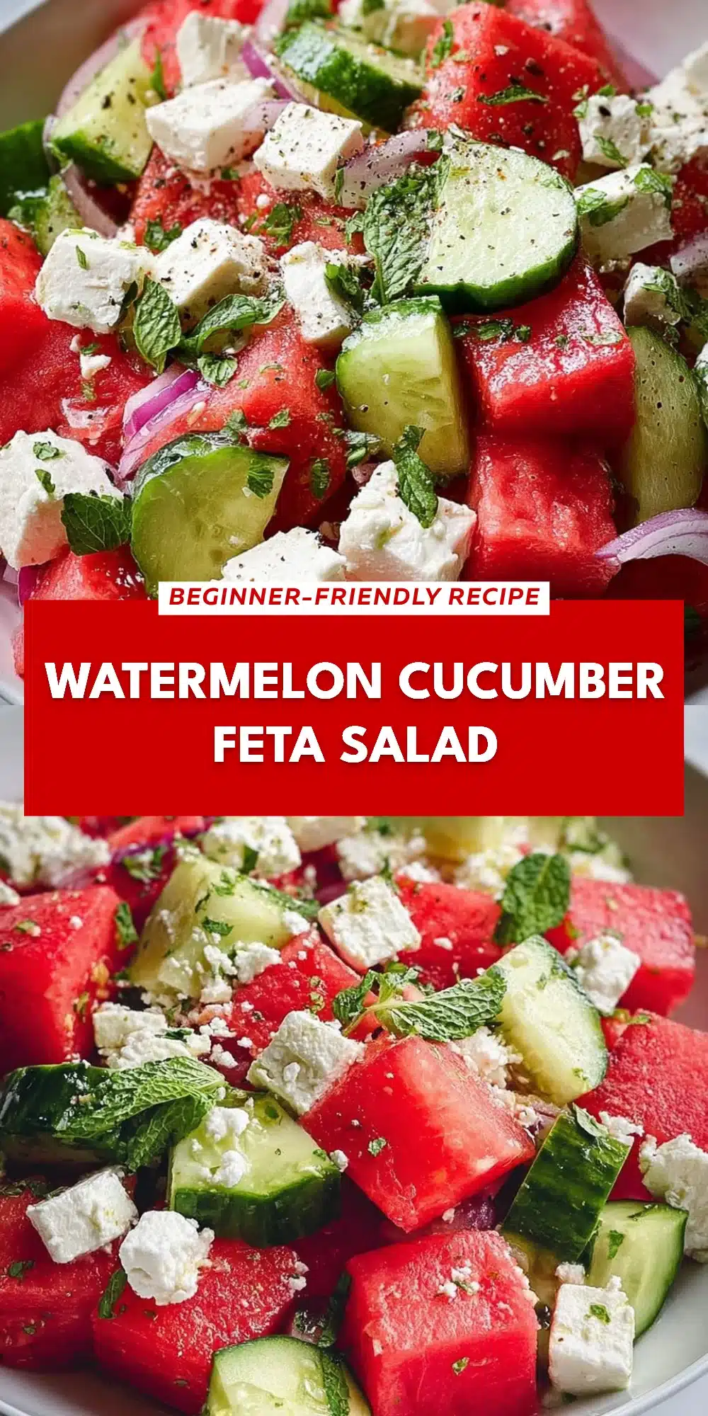 Watermelon Cucumber Feta Salad