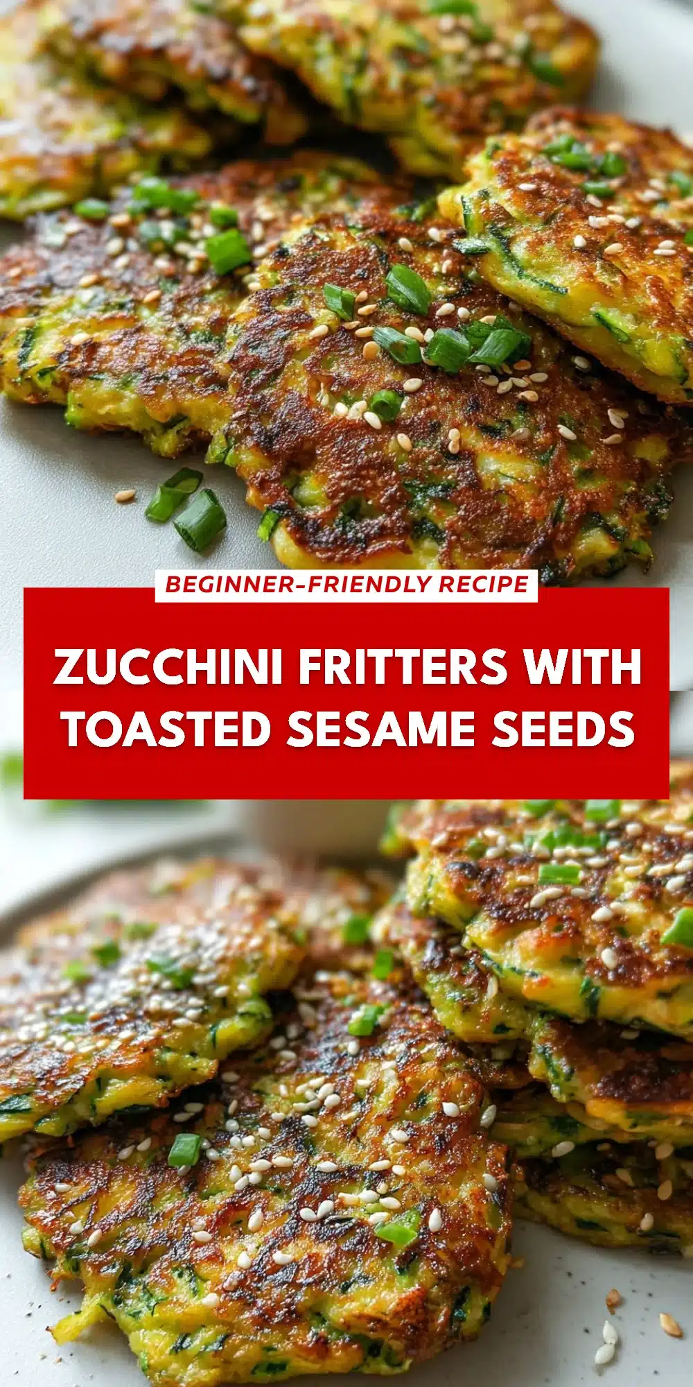 Zucchini Fritters with Toasted Sesame Seeds