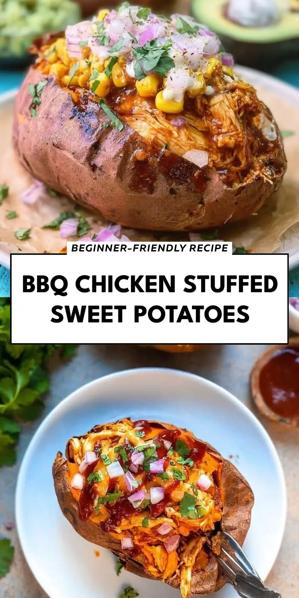 BBQ Chicken Stuffed Sweet Potatoes