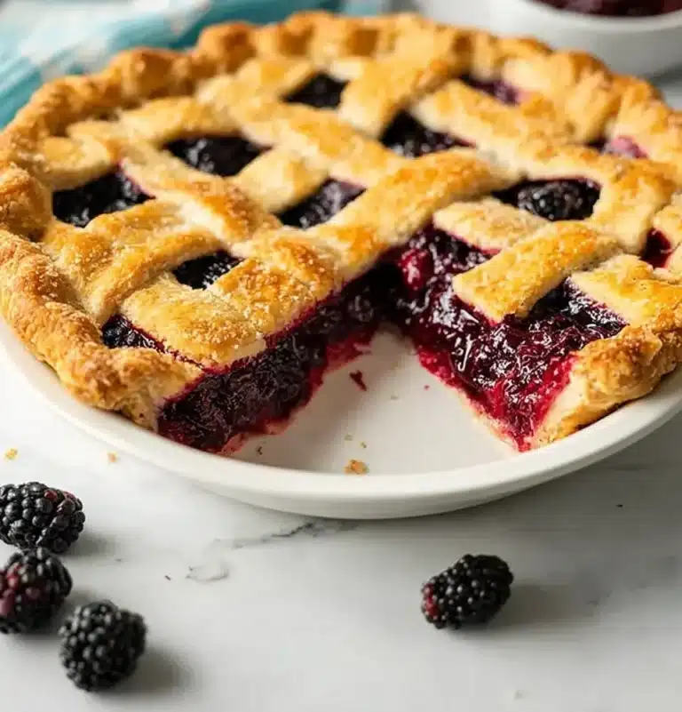 Delicious homemade blackberry pie fresh out of the oven
