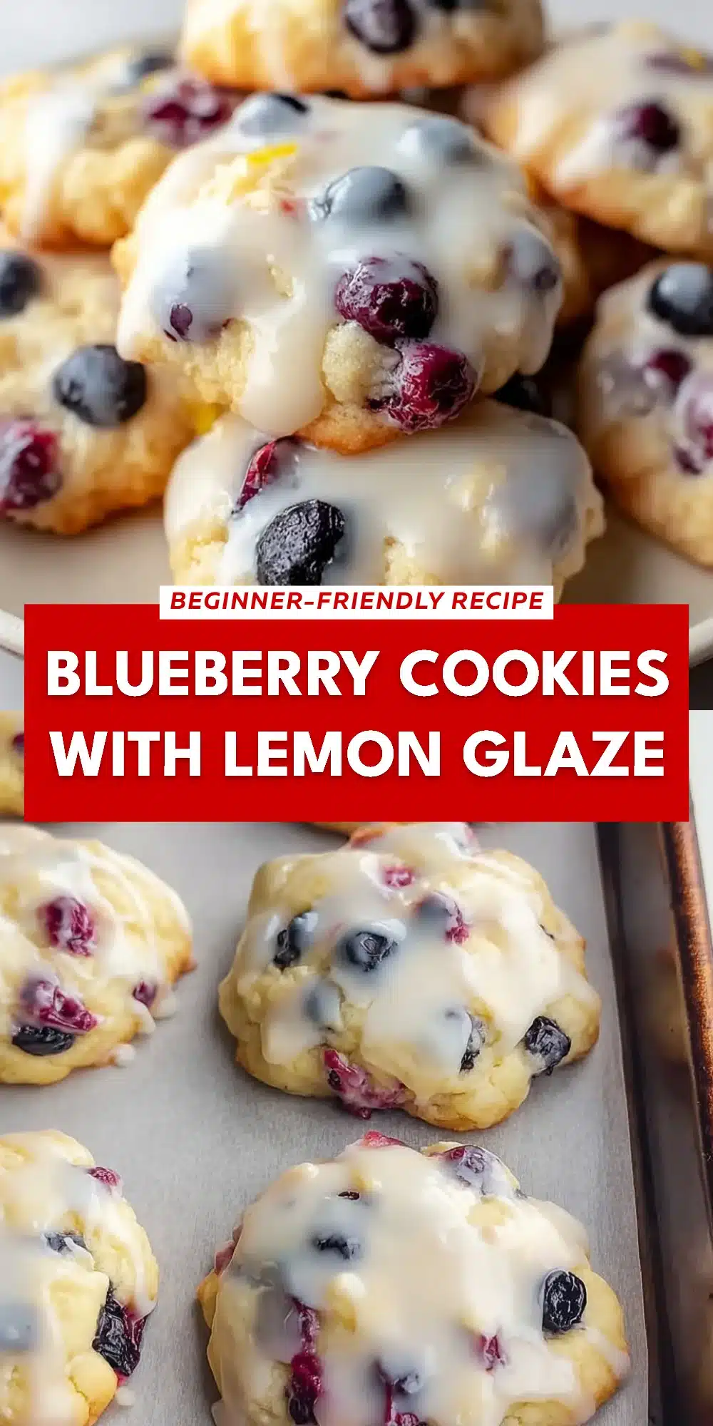 Blueberry Cookies with Lemon Glaze