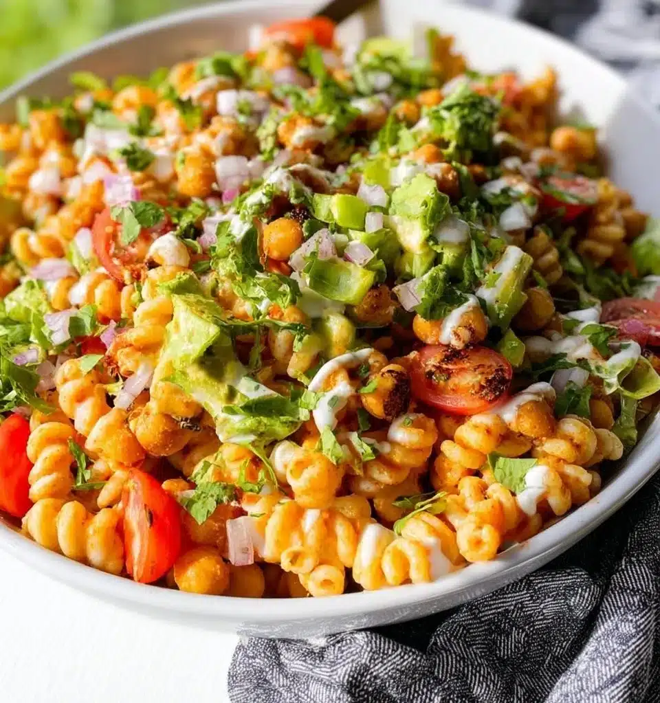 Buffalo Chickpea Pasta Salad