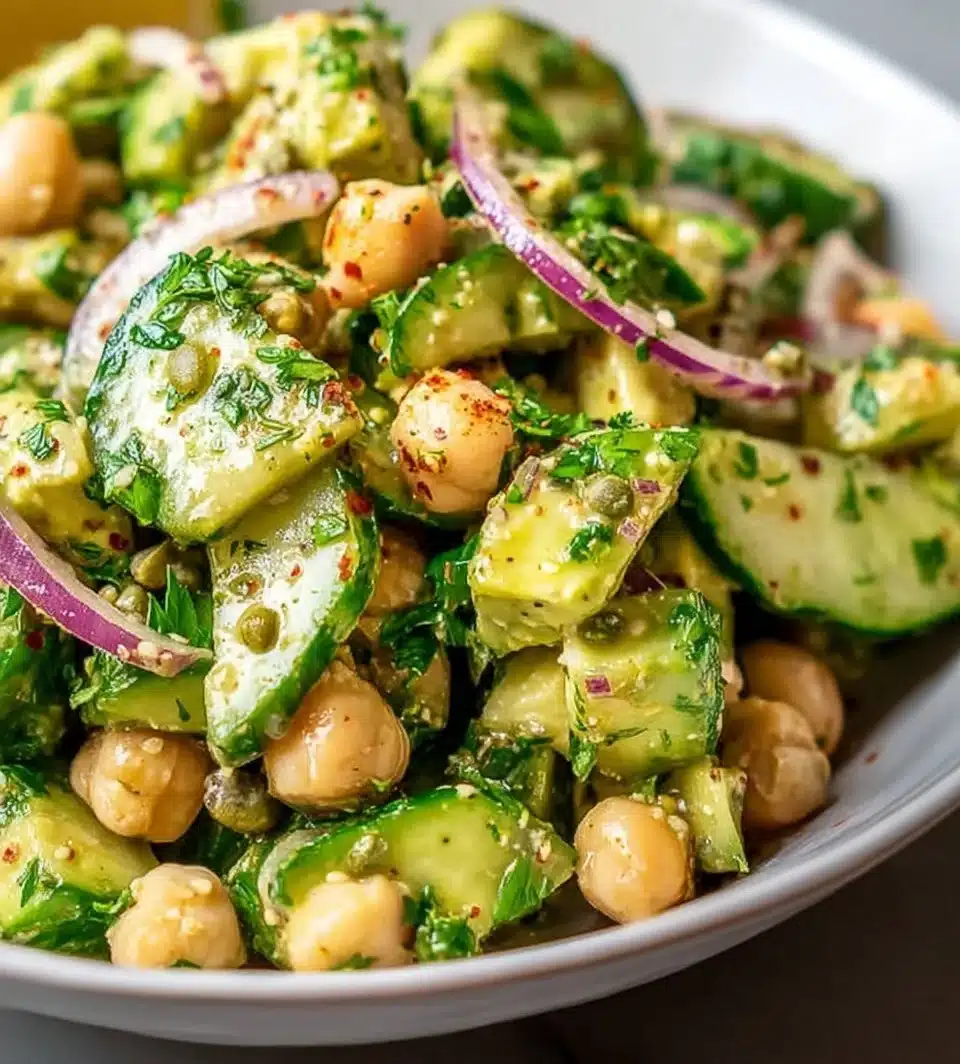 Chickpea Avocado Cucumber Salad