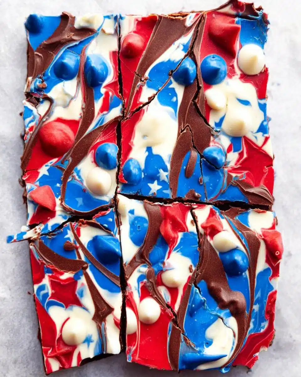 Red, White, and Blue Chocolate Bark