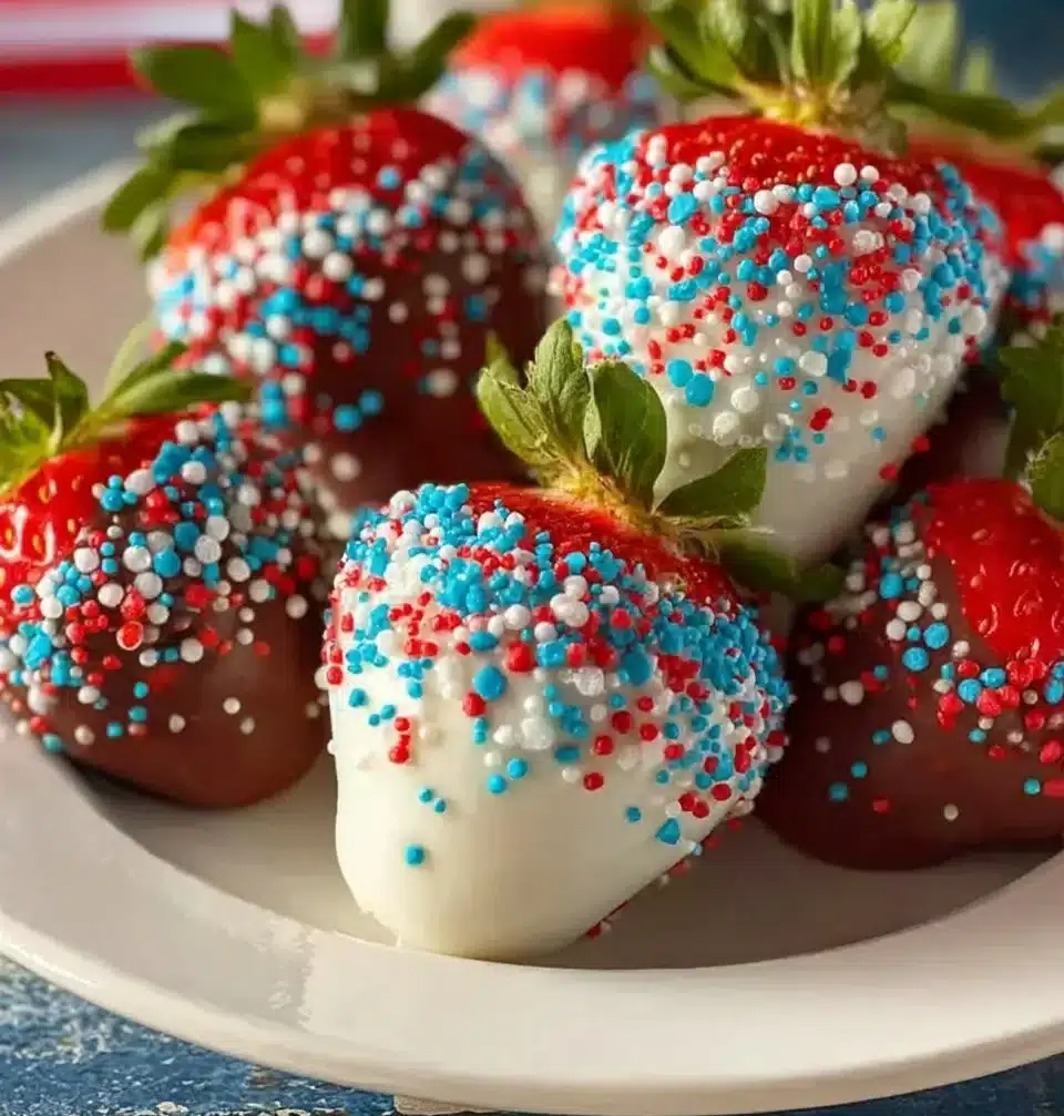 Delicious chocolate covered strawberries served on a white plate