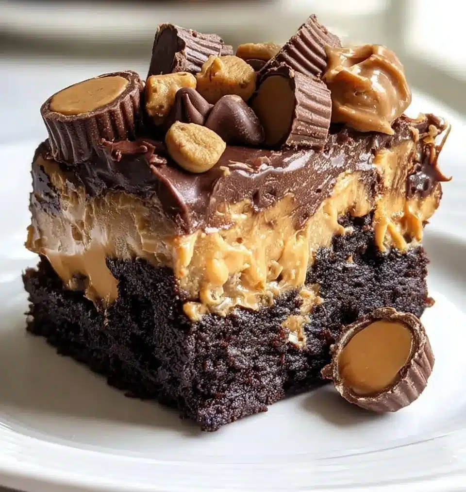 Chocolate Peanut Butter Cup Earthquake Cake