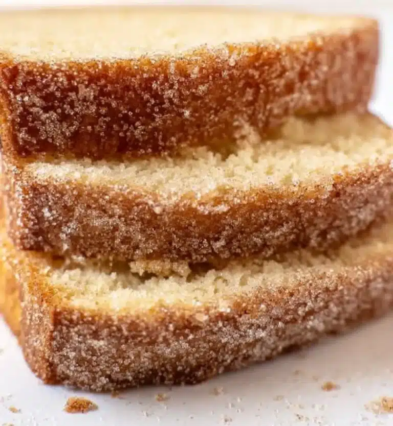 Loaf of cinnamon sugar donut bread fresh from the oven