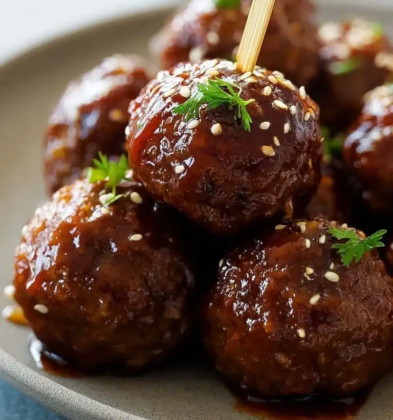Delicious cocktail meatballs served on a platter with dipping sauce.