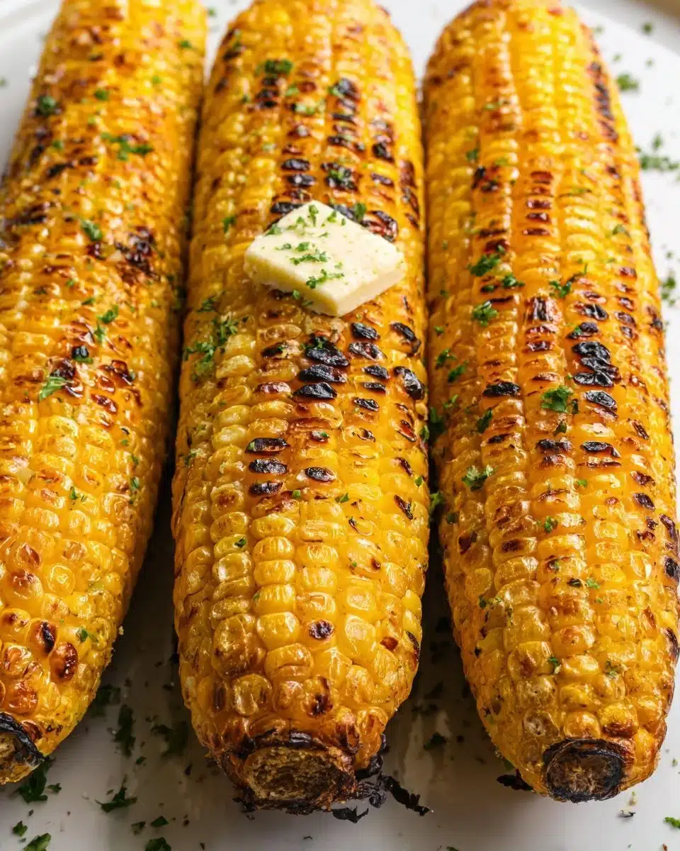 Delicious grilled corn on the grill, showcasing a perfect summer BBQ dish.
