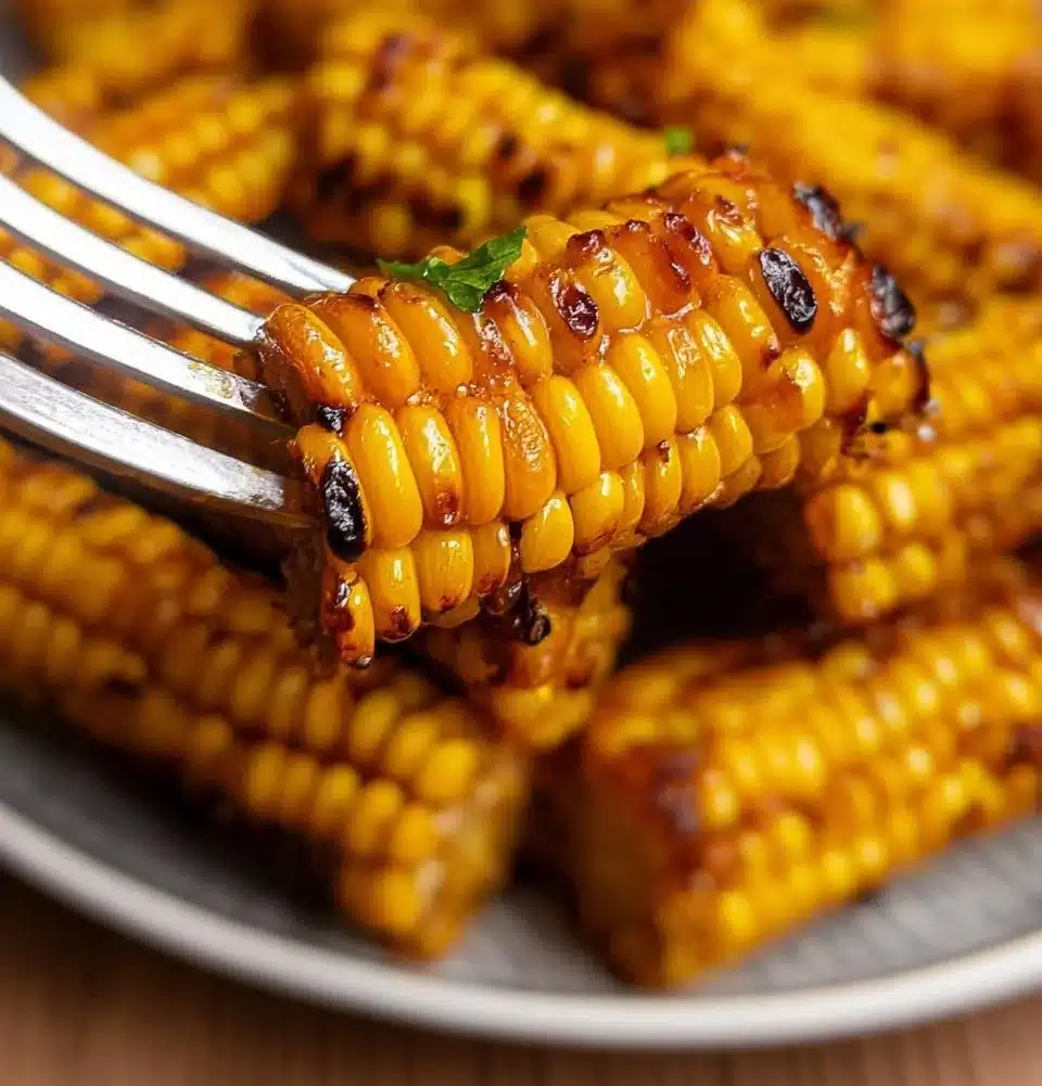 Deliciously grilled corn ribs served with spices and herbs