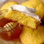 Delicious freshly baked cornbread cookies on a cooling rack