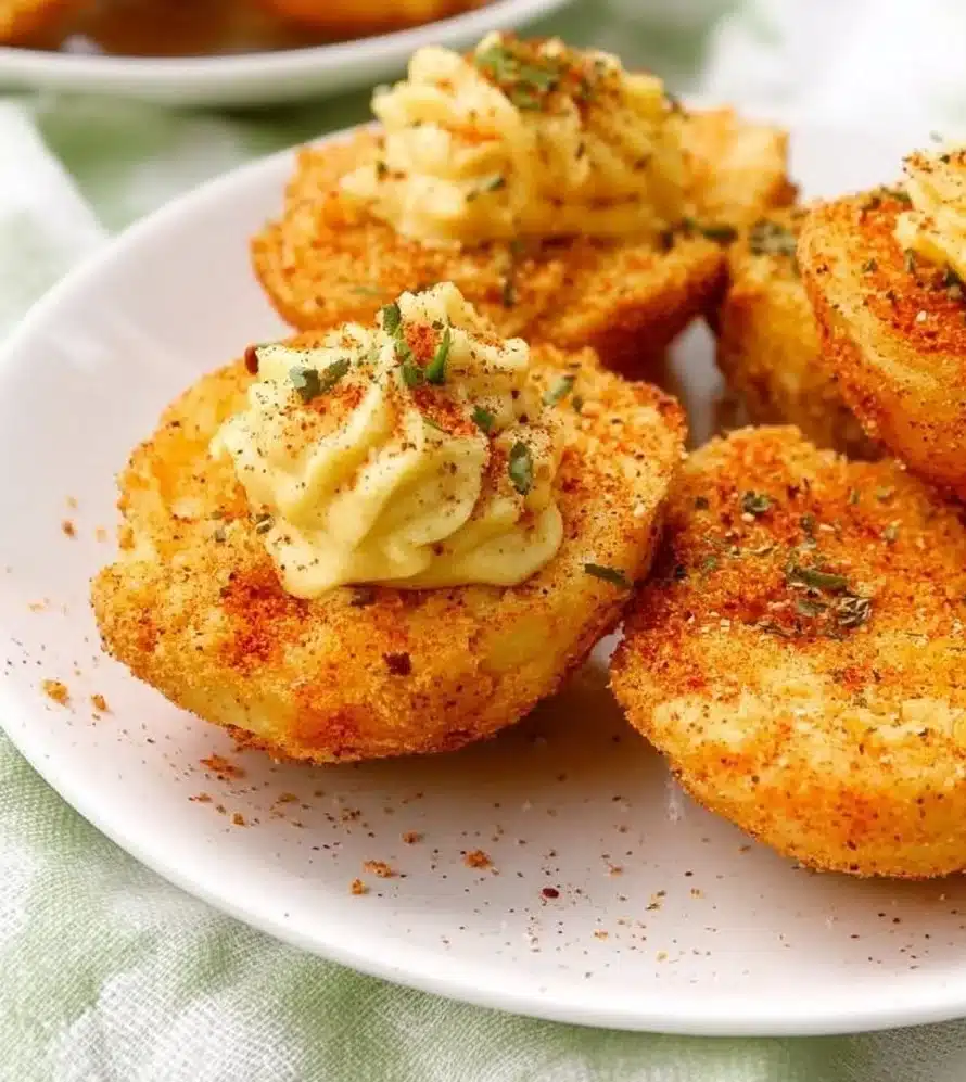 Delicious deviled eggs served on a platter, garnished with paprika