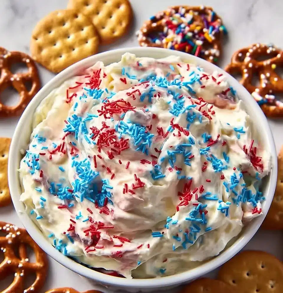 Red, White and Blue Funfetti Dip Recipe