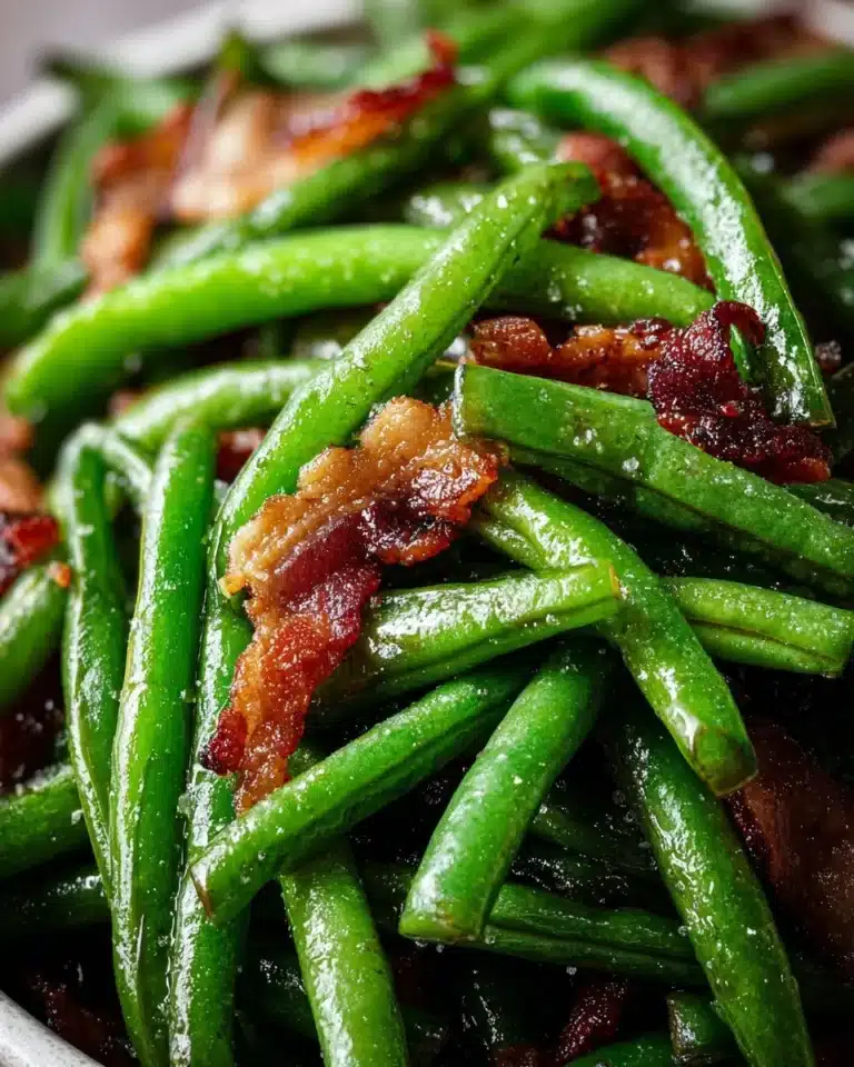 Fresh green beans in a bowl ready for cooking