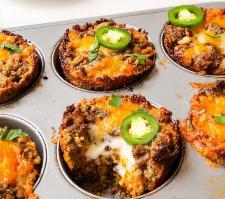 Jalapeño Popper Cheeseburger Bites with crispy jalapeños and melted cheese