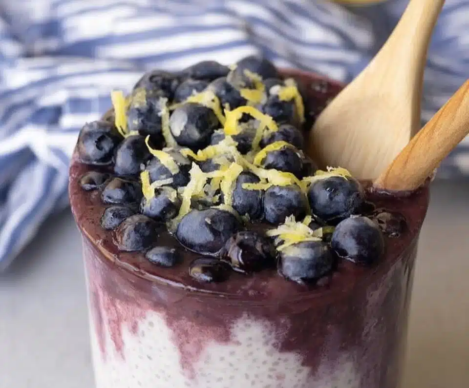 Lemon Blueberry Chia Pudding