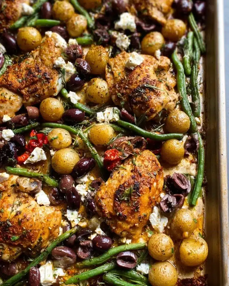 Delicious Mediterranean Chicken served with fresh vegetables and herbs.