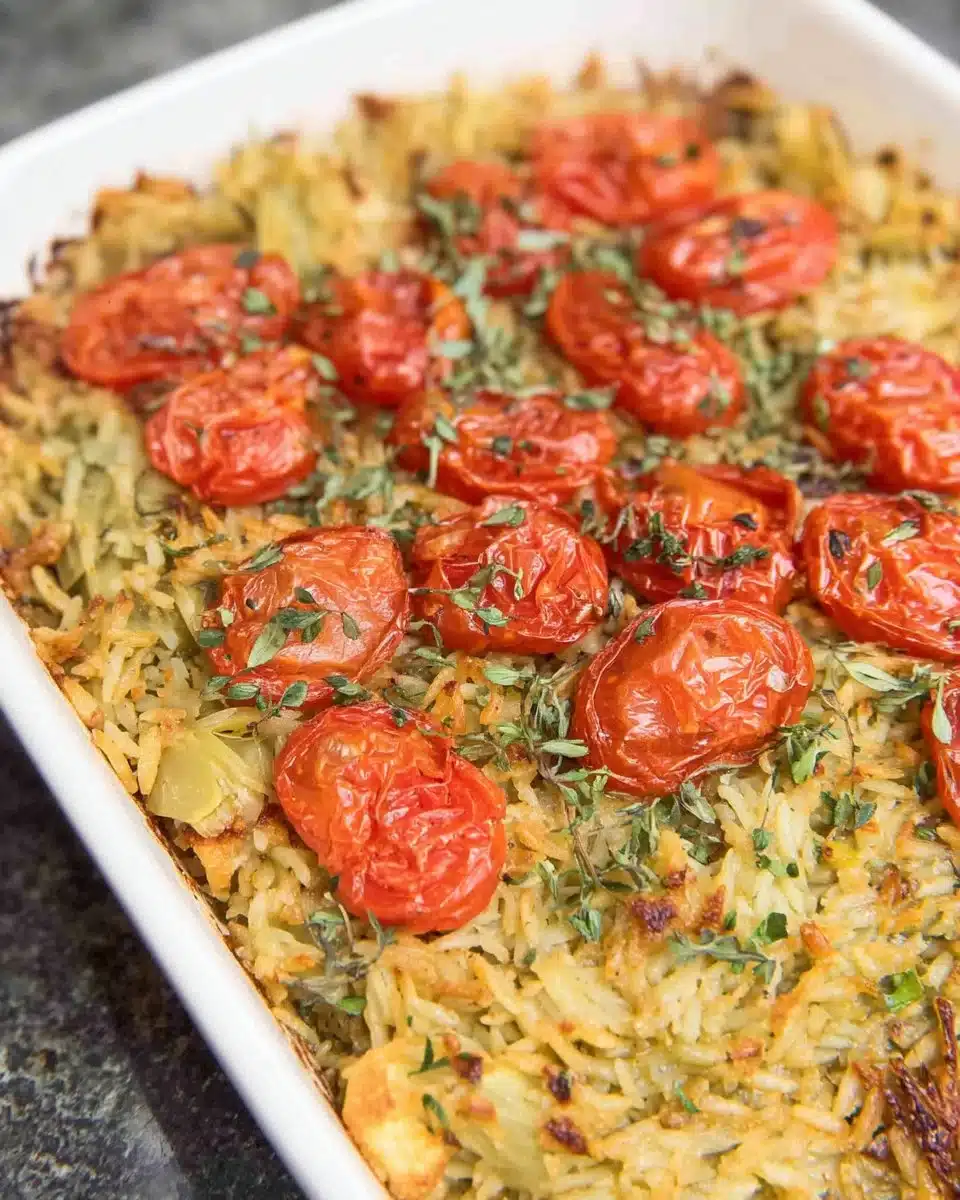 Orzo with Artichokes, Tomatoes, and Halloumi