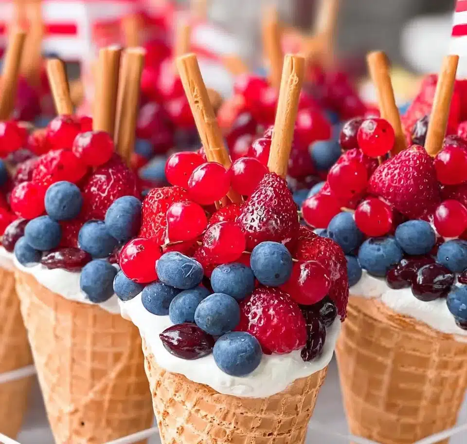 Patriotic Fruit Cones