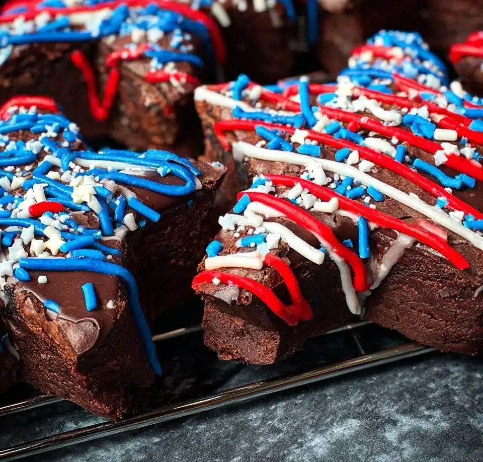 Decorative patriotic star brownies for festive celebrations
