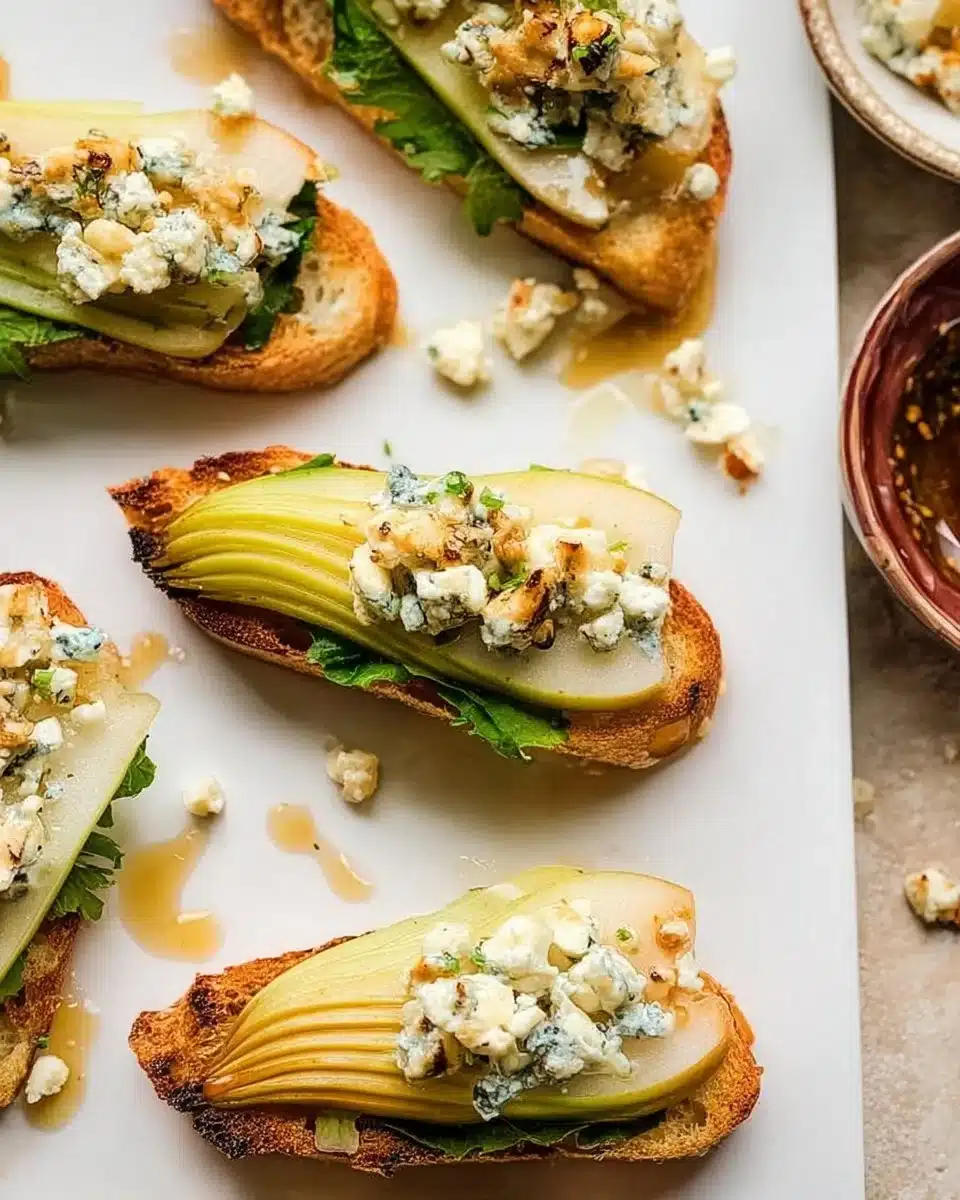 Pear and Blue Cheese Crostini