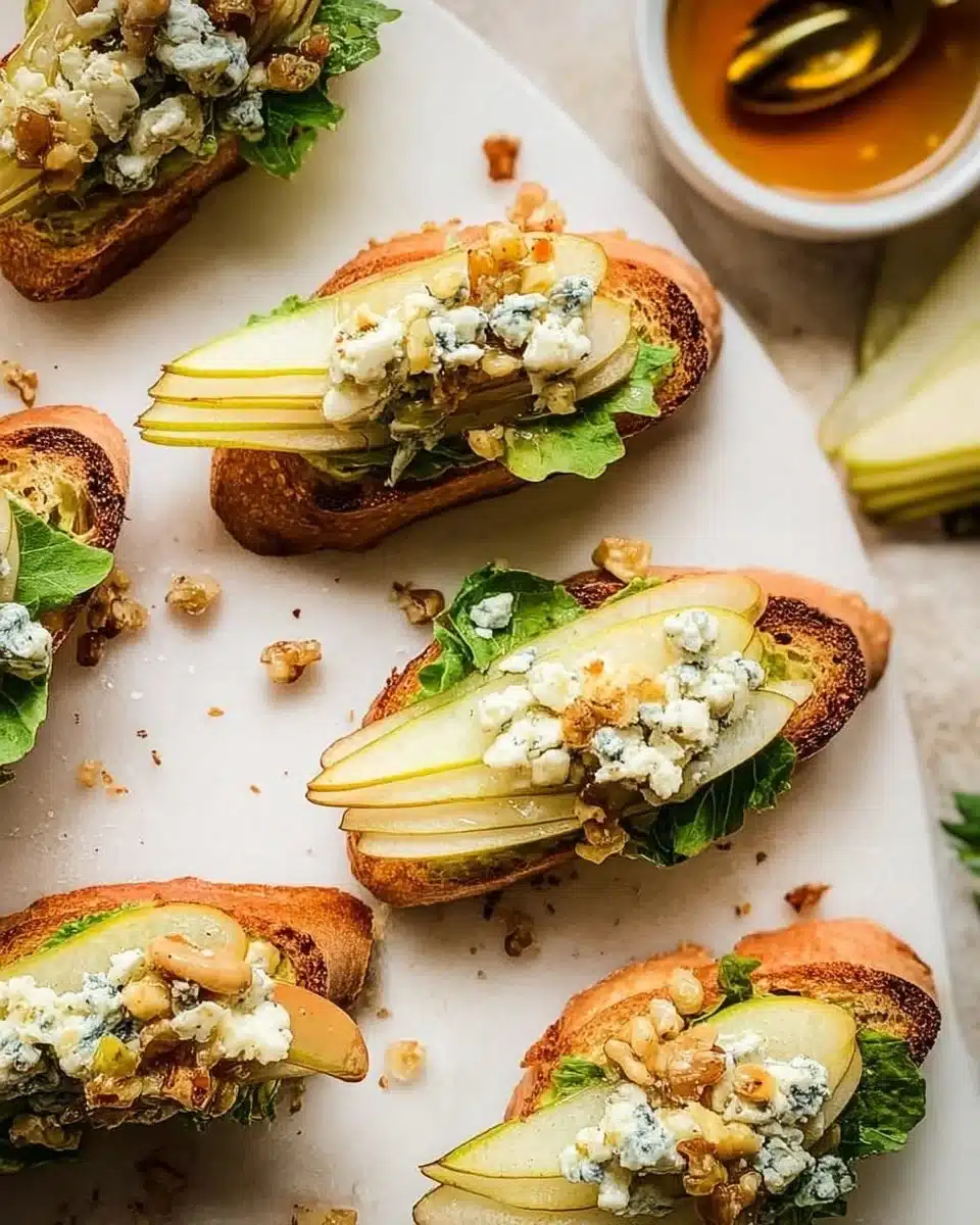 Pear and Blue Cheese Crostini