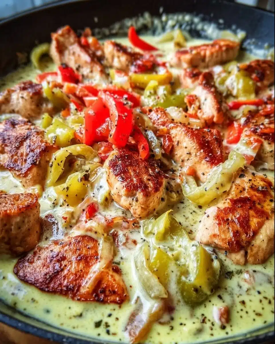 Pepper Chicken Skillet served with fresh herbs and spices