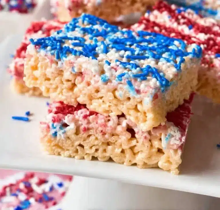 Delicious homemade Rice Krispie Treats with marshmallows and butter