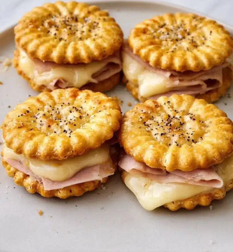 Delicious assortment of Ritz Cracker Sandwiches with various fillings.