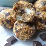 Homemade Smores Energy Bites with chocolate and graham cracker crumbs