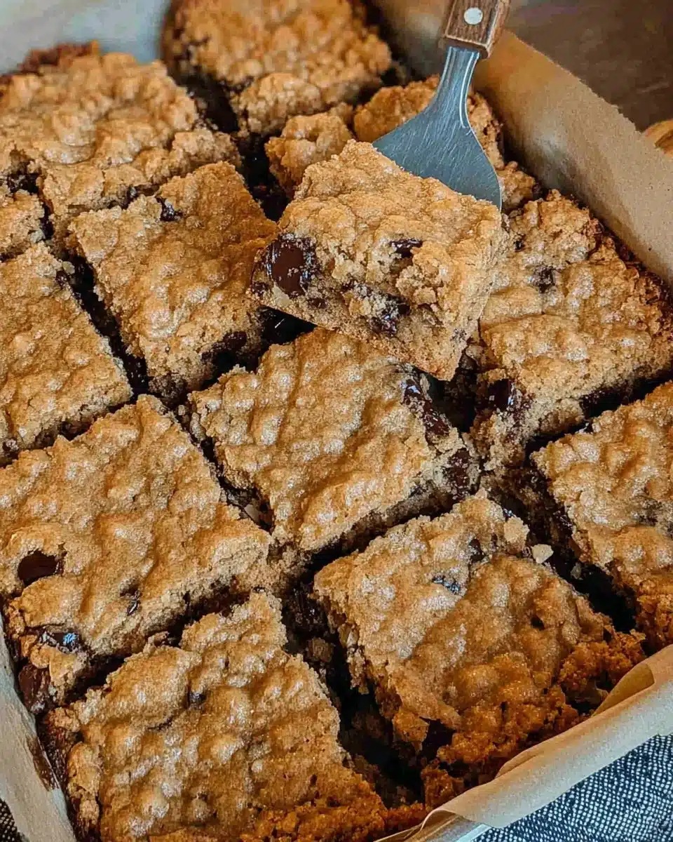 Sourdough Oatmeal Chocolate Chip Cookie Bars