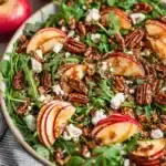 Fresh Apple Arugula Salad with sliced apples and greens