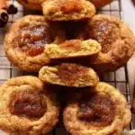 Freshly baked Apple Butter Snickerdoodle Cookies on a cooling rack