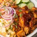 BBQ Chicken Bowls with fresh vegetables and savory sauce