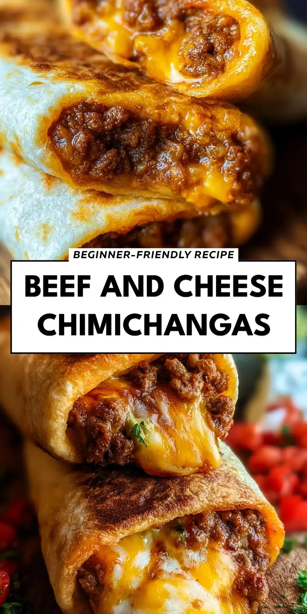 Beef and Cheese Chimichangas
