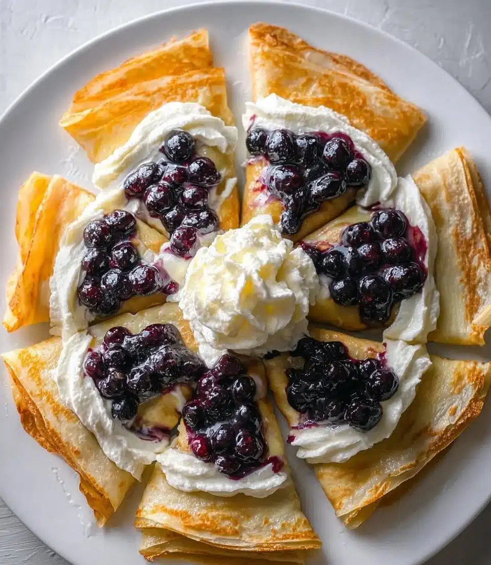 Blueberry Cream Cheese Crepes