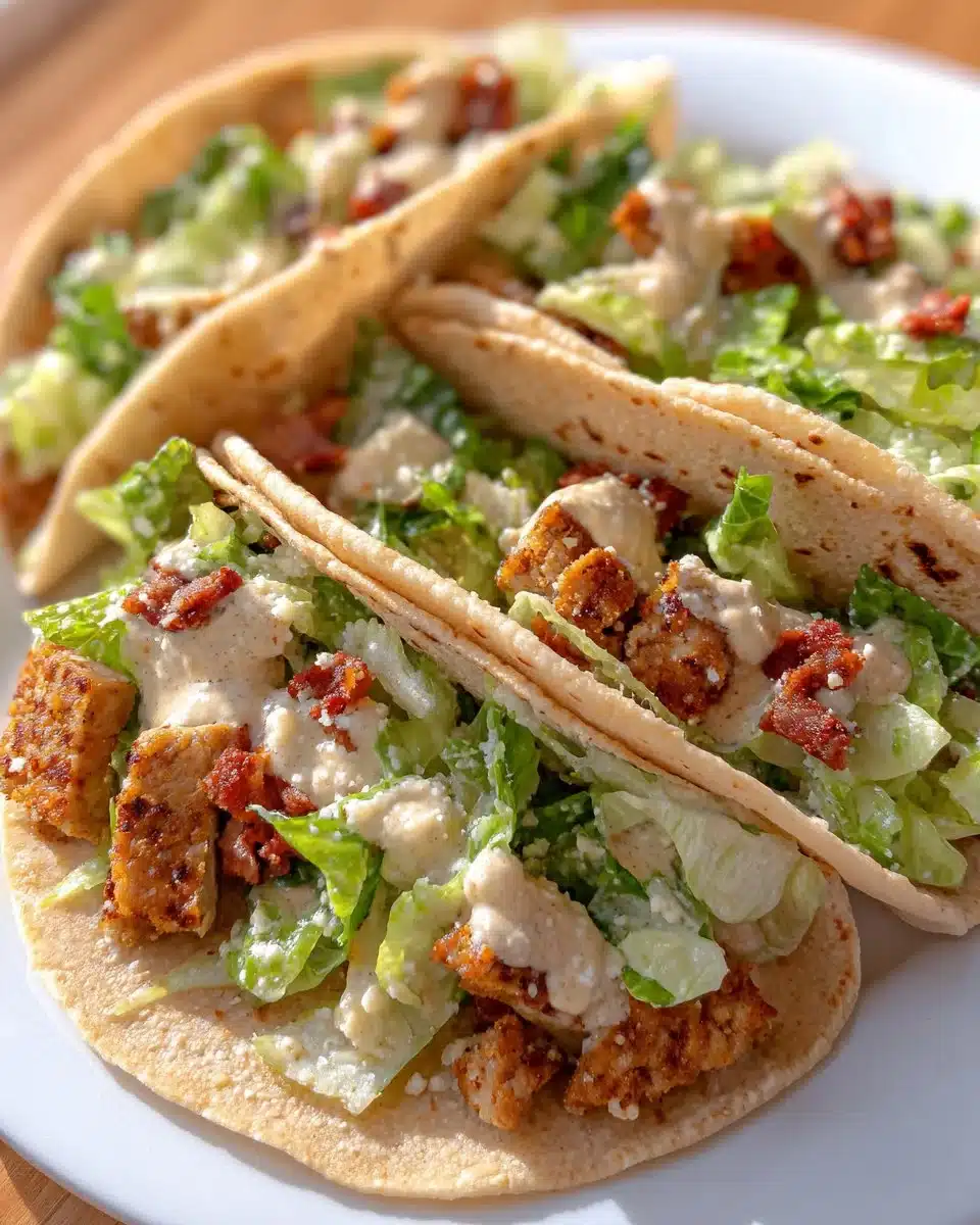 Chicken Caesar Smash Tacos