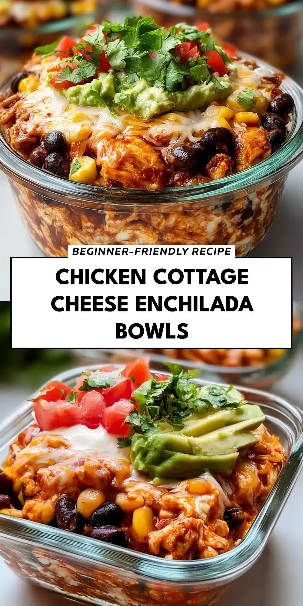 Chicken Cottage Cheese Enchilada Bowls
