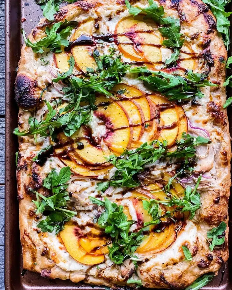 Chicken Peach Ricotta Pizza