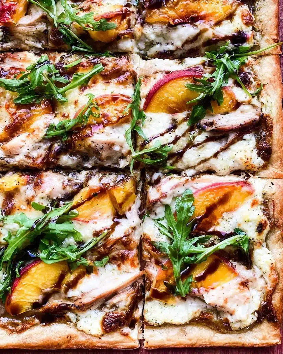 Chicken Peach Ricotta Pizza