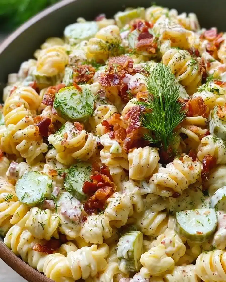 Dill Pickle Bacon Pasta Salad